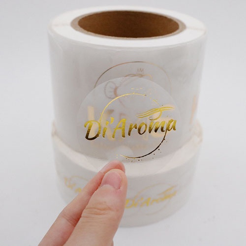 Foil Stamping Logo Transparent BOPP Adhesive Label Sticker