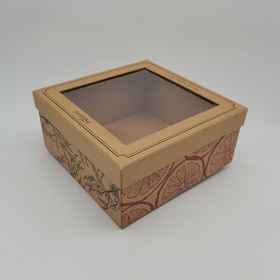 透明窗天地盖牛皮纸礼品盒，定制纸板盒，杭州工厂