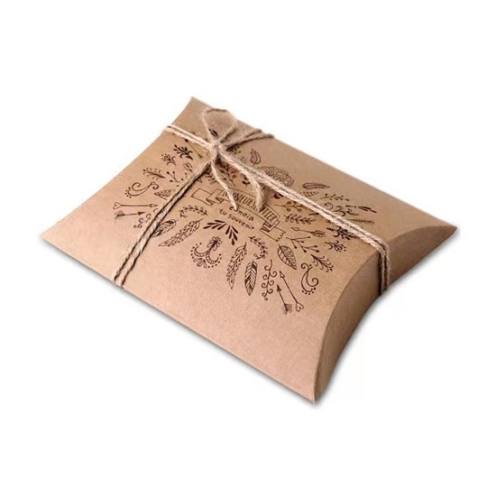 Custom Kraft Paper Gift Pillow Boxes