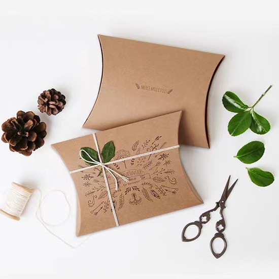 Custom Kraft Paper Gift Pillow Boxes
