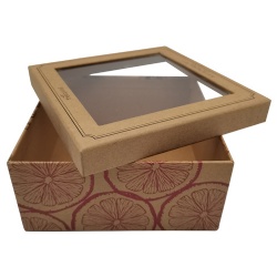 Custom Print Clear Window Kraft Paper Gift Box