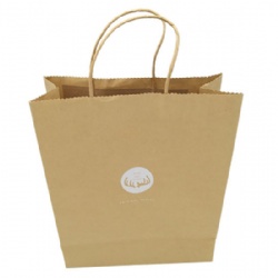 Custom Logo Print Brown Kraft Paper Bag